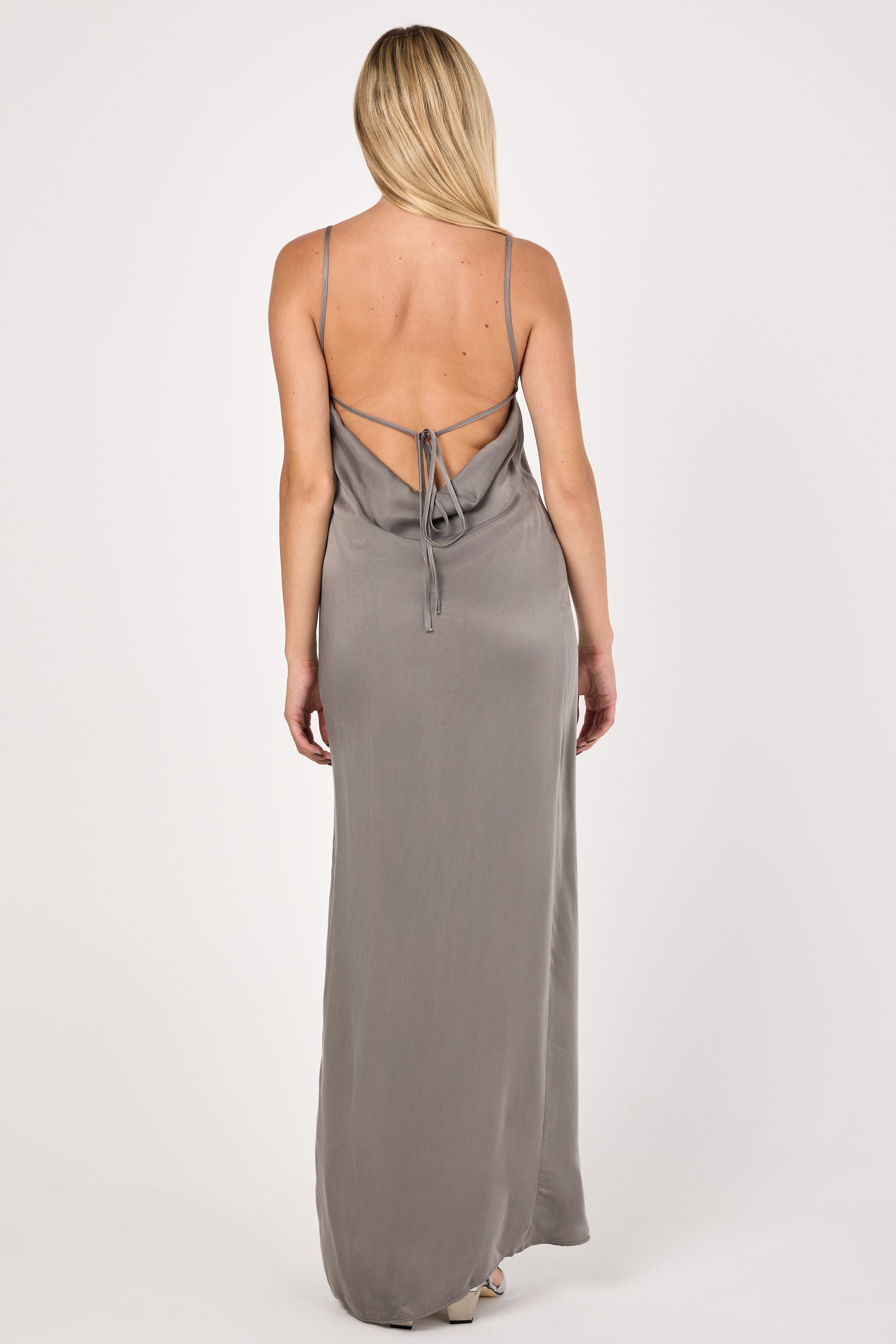 Andrea Yaaqov Long Cupro Dress | Grey | T. Boutique XS Andrea Yaaqov Long Cupro Dress | Grey | T. Boutique XS