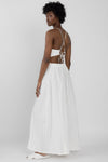 ANDREA YA'AQOV Long Open-Back Dress in White