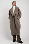ANDREA YA'AQOV Oversized Wool Coat in Taupe