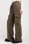 ANDREA YA'AQOV Relaxed Cargo Pant in Taupe