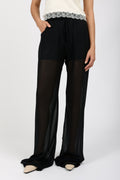 ANDREA YA'AQOV Sheer Pant with Boxer in Nero