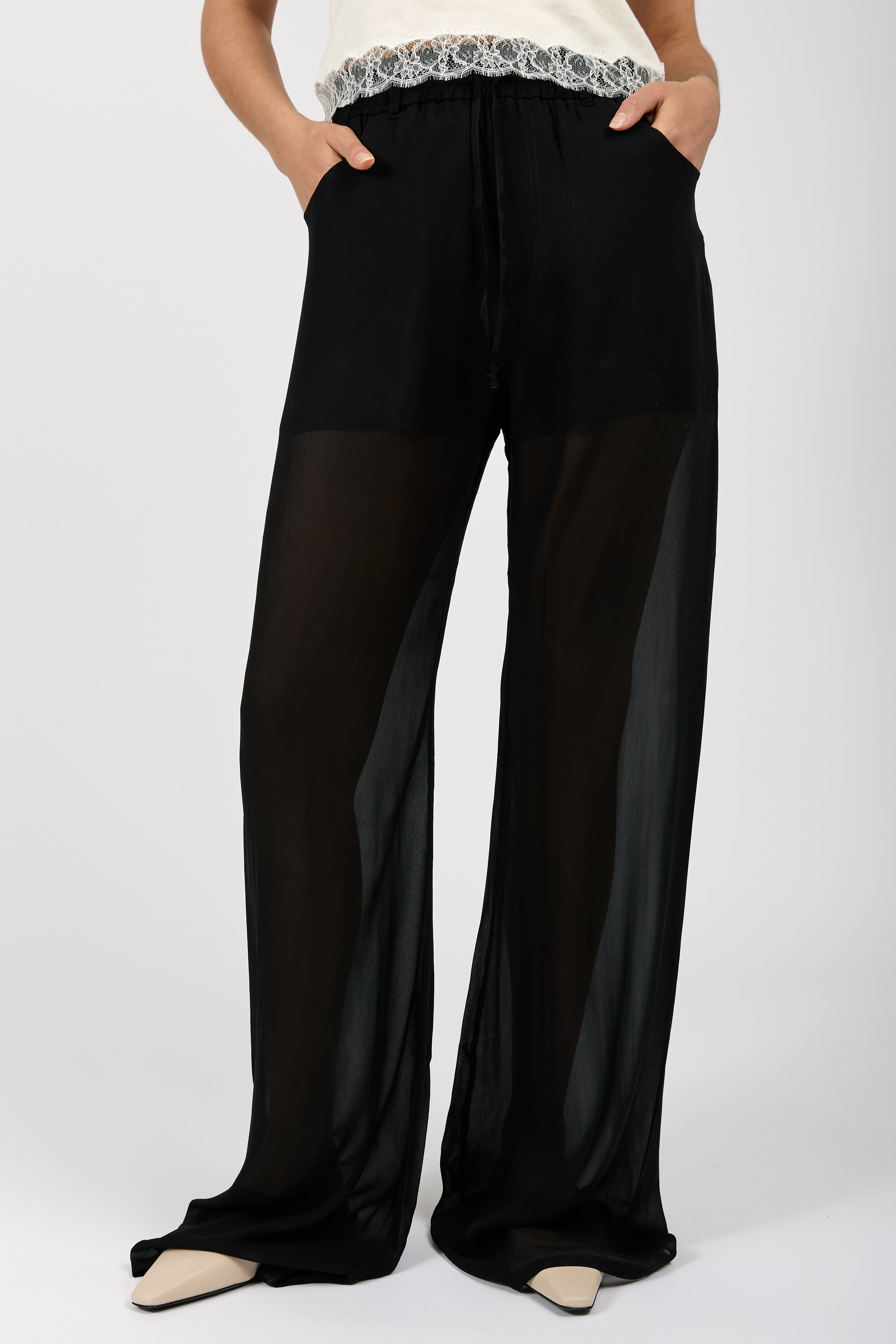 Sheer Pant with Boxer in Nero