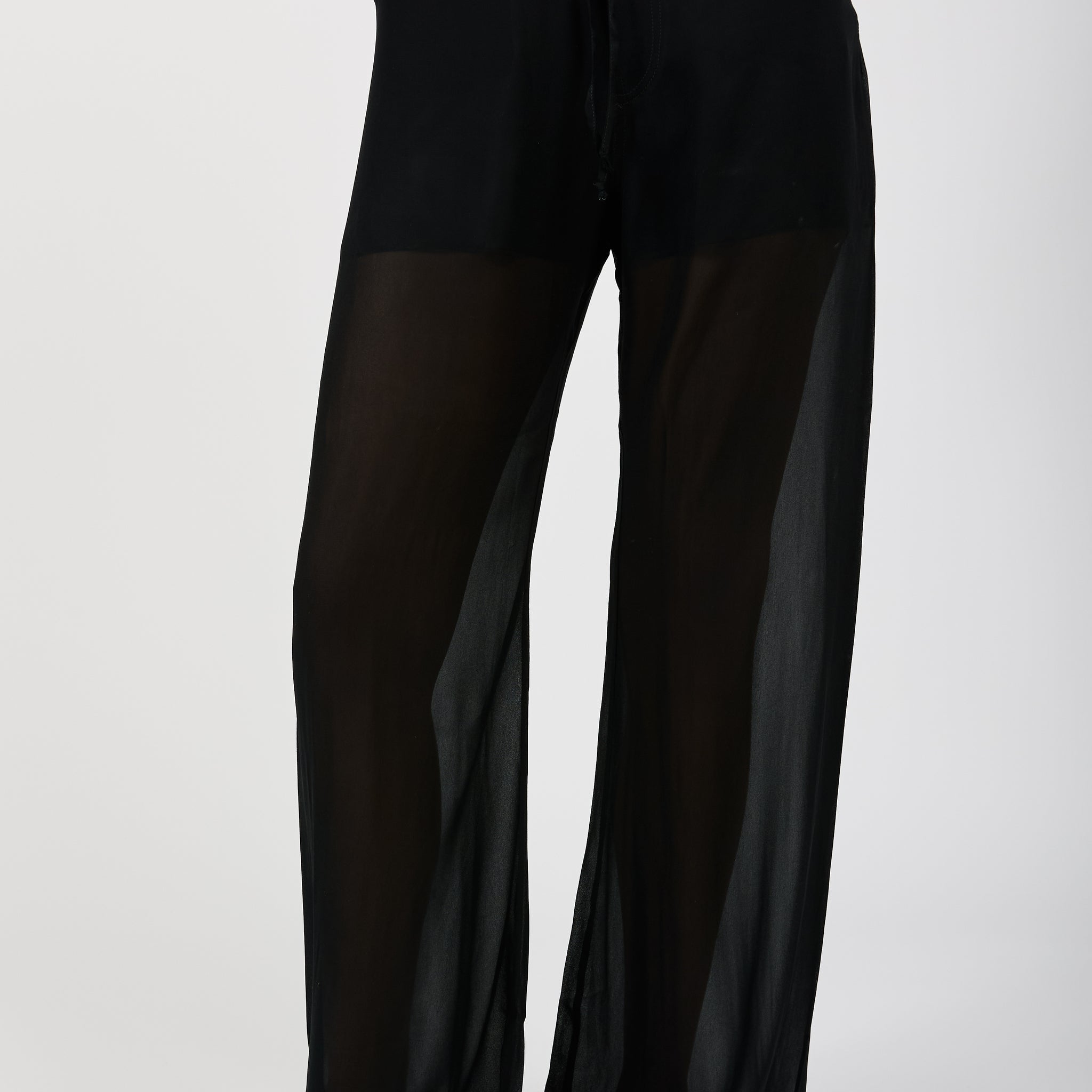 ANDREA YA'AQOV Sheer Pant with Boxer in Nero