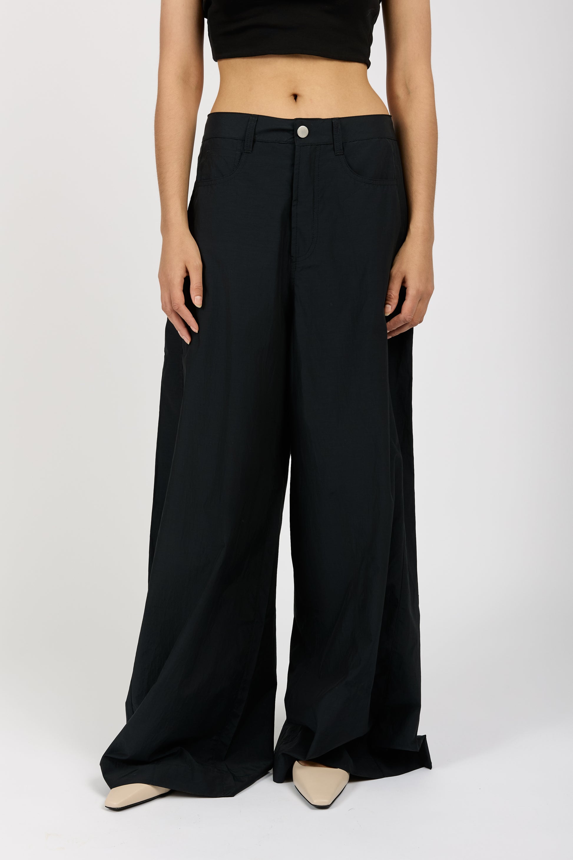 ANDREA YA'AQOV Super Wide Leg Pant in Nero