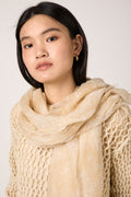 AVANT TOI Hand Painted Lace Stitch Cashmere Silk Pullover in Vaniglia