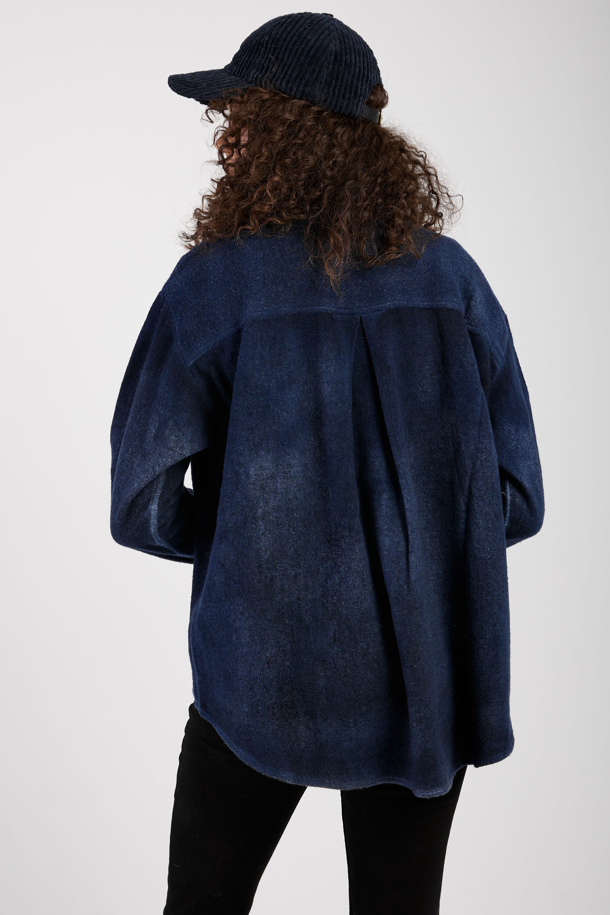AVANT TOI Cashmere Wool Knit Shirt in Midnight