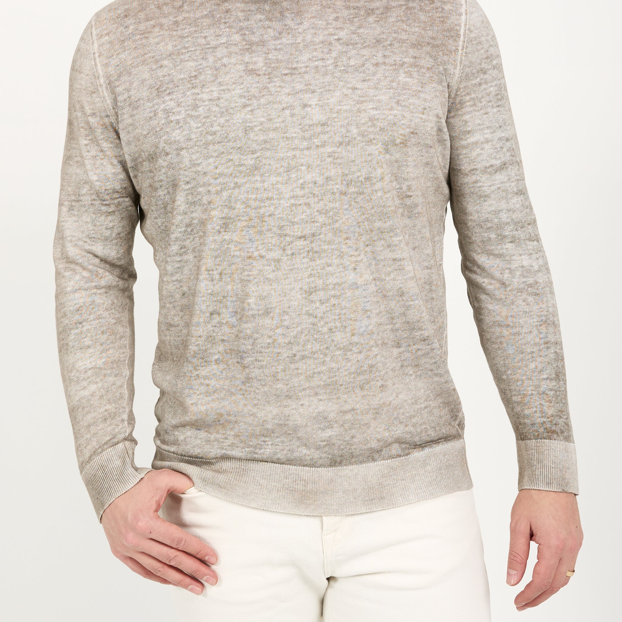 AVANT TOI Crewneck Pullover Sweater in Taupe