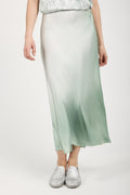AVANT TOI Degradé Silk Midi Skirt in Jade