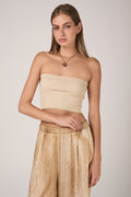 AVANT TOI Hand Painted Cashmere Silk Bandeau in Vaniglia