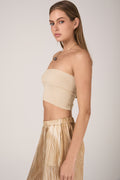 AVANT TOI Hand Painted Cashmere Silk Bandeau in Vaniglia