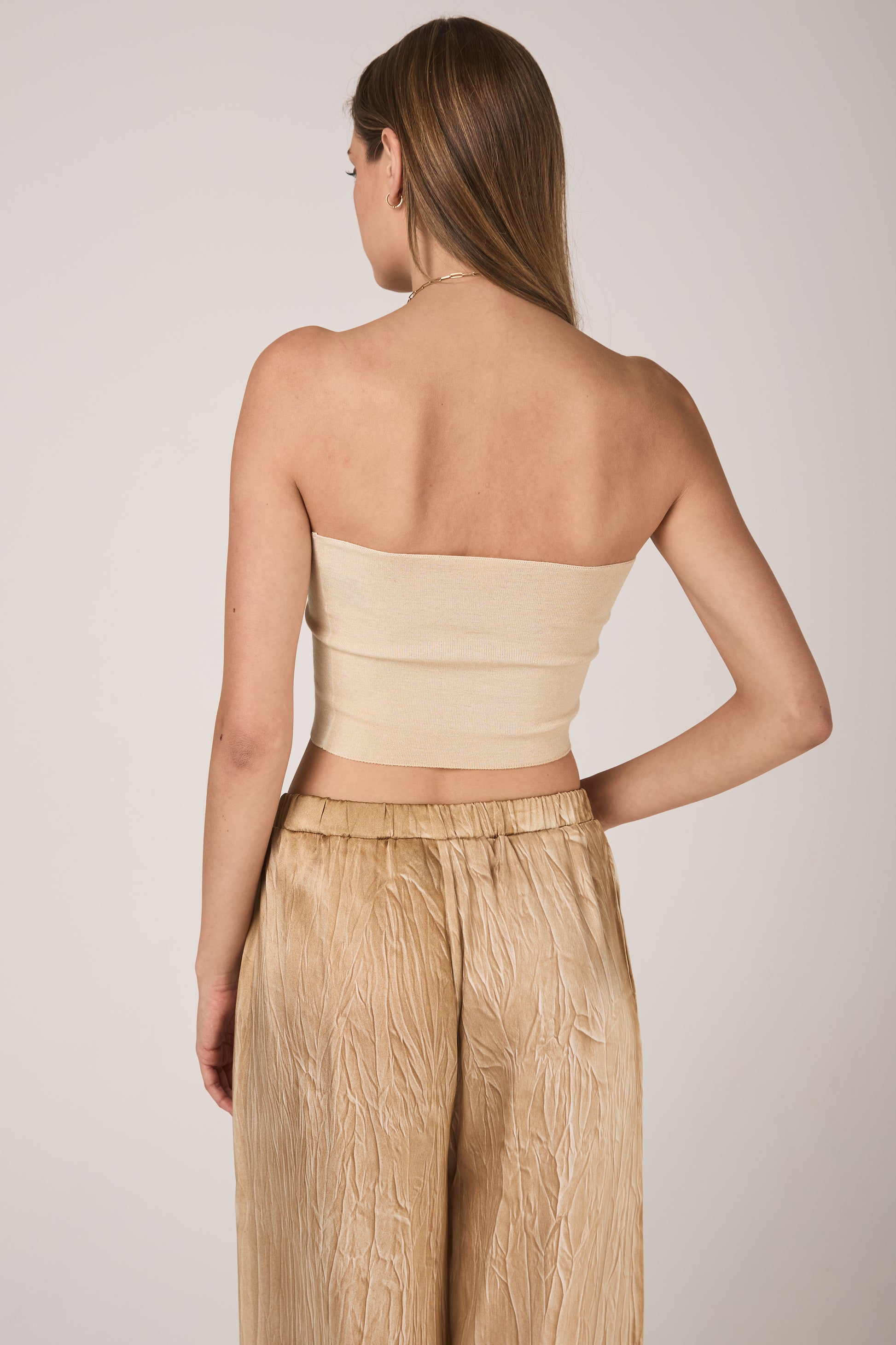 AVANT TOI Hand Painted Cashmere Silk Bandeau in Vaniglia