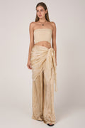 AVANT TOI Hand Painted Cashmere Silk Bandeau in Vaniglia