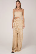 AVANT TOI Hand Painted Cashmere Silk Bandeau in Vaniglia
