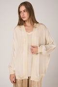 AVANT TOI Hand Painted Chiffon Cardigan in Vaniglia