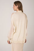 AVANT TOI Hand Painted Chiffon Cardigan in Vaniglia