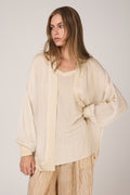 AVANT TOI Hand Painted Chiffon Cardigan in Vaniglia