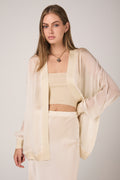 AVANT TOI Hand Painted Chiffon Cardigan in Vaniglia