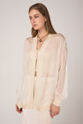 AVANT TOI Hand Painted Chiffon Cardigan in Vaniglia