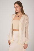 AVANT TOI Hand Painted Chiffon Cardigan in Vaniglia