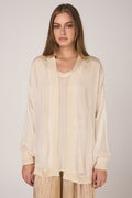 AVANT TOI Hand Painted Chiffon Cardigan in Vaniglia