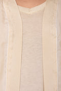 AVANT TOI Hand Painted Chiffon Cardigan in Vaniglia