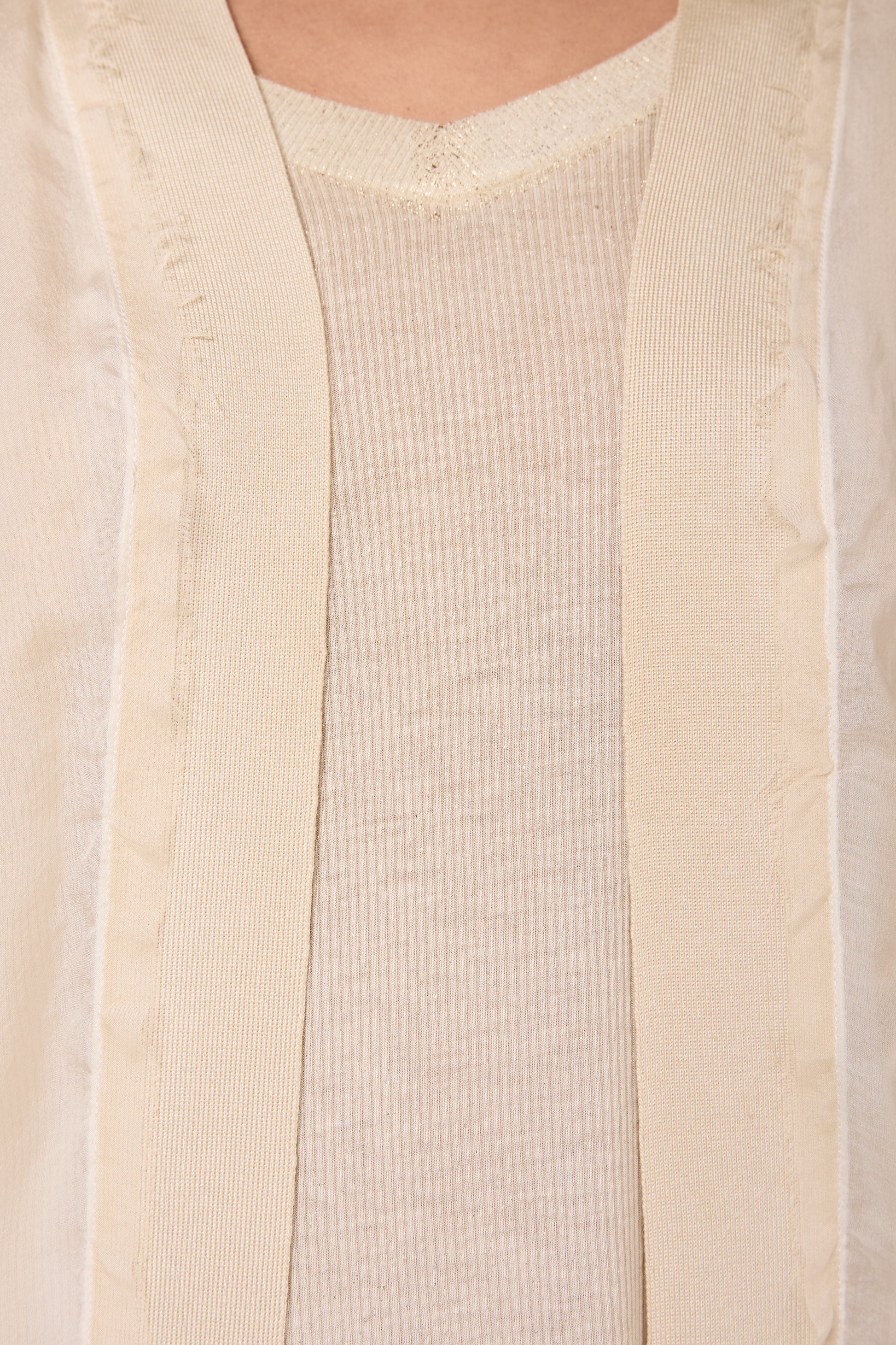 AVANT TOI Hand Painted Chiffon Cardigan in Vaniglia