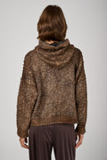 AVANT TOI Hand Painted Furry Stitch Hooded Pullover with Lamination in Antilope