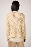AVANT TOI Hand Painted Lace Stitch Cashmere Silk Pullover in Vaniglia