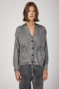AVANT TOI Hand Painted Malfile Merino Silk Cardigan in Husky