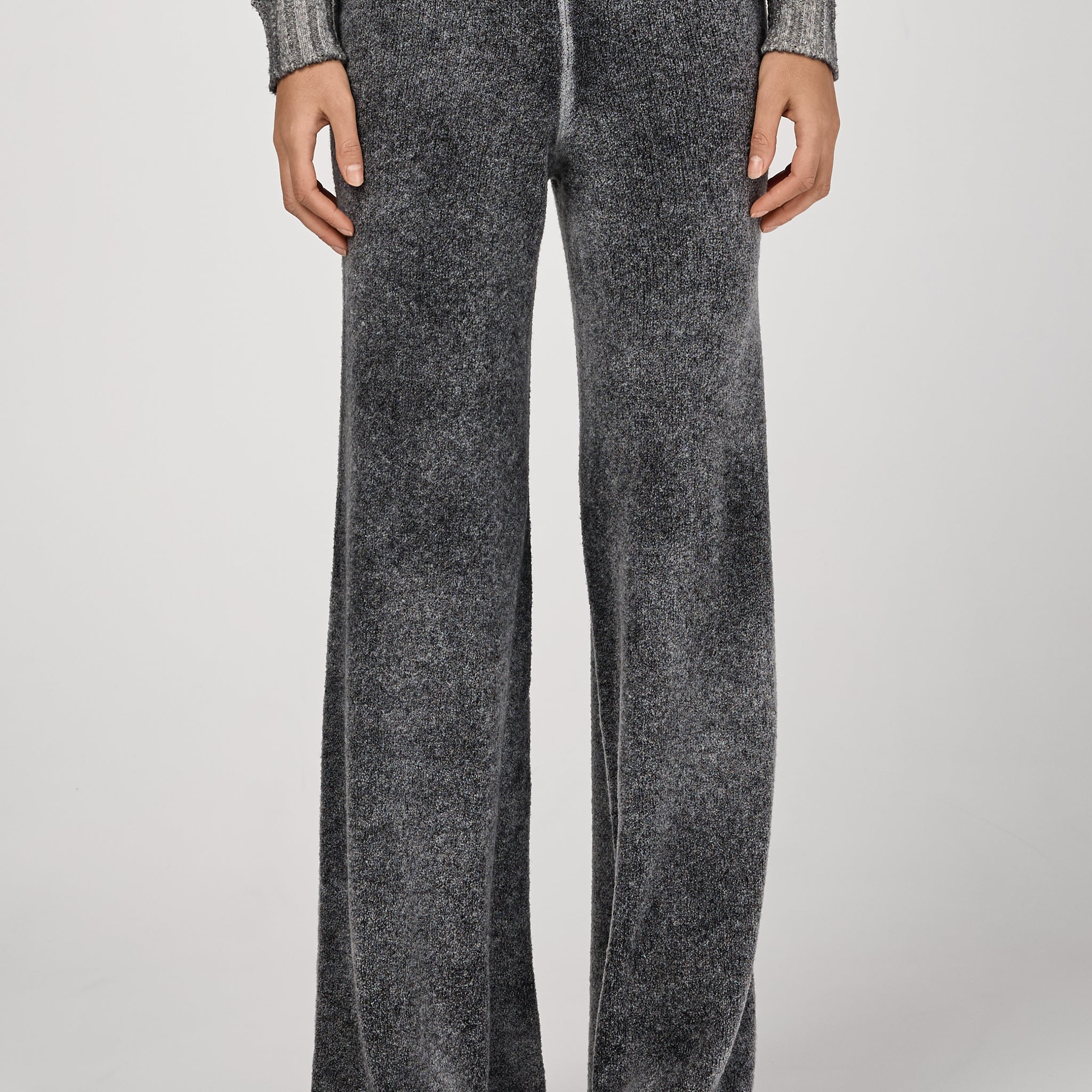 AVANT TOI Hand Painted Minibouclé Wide Leg Pant in Husky