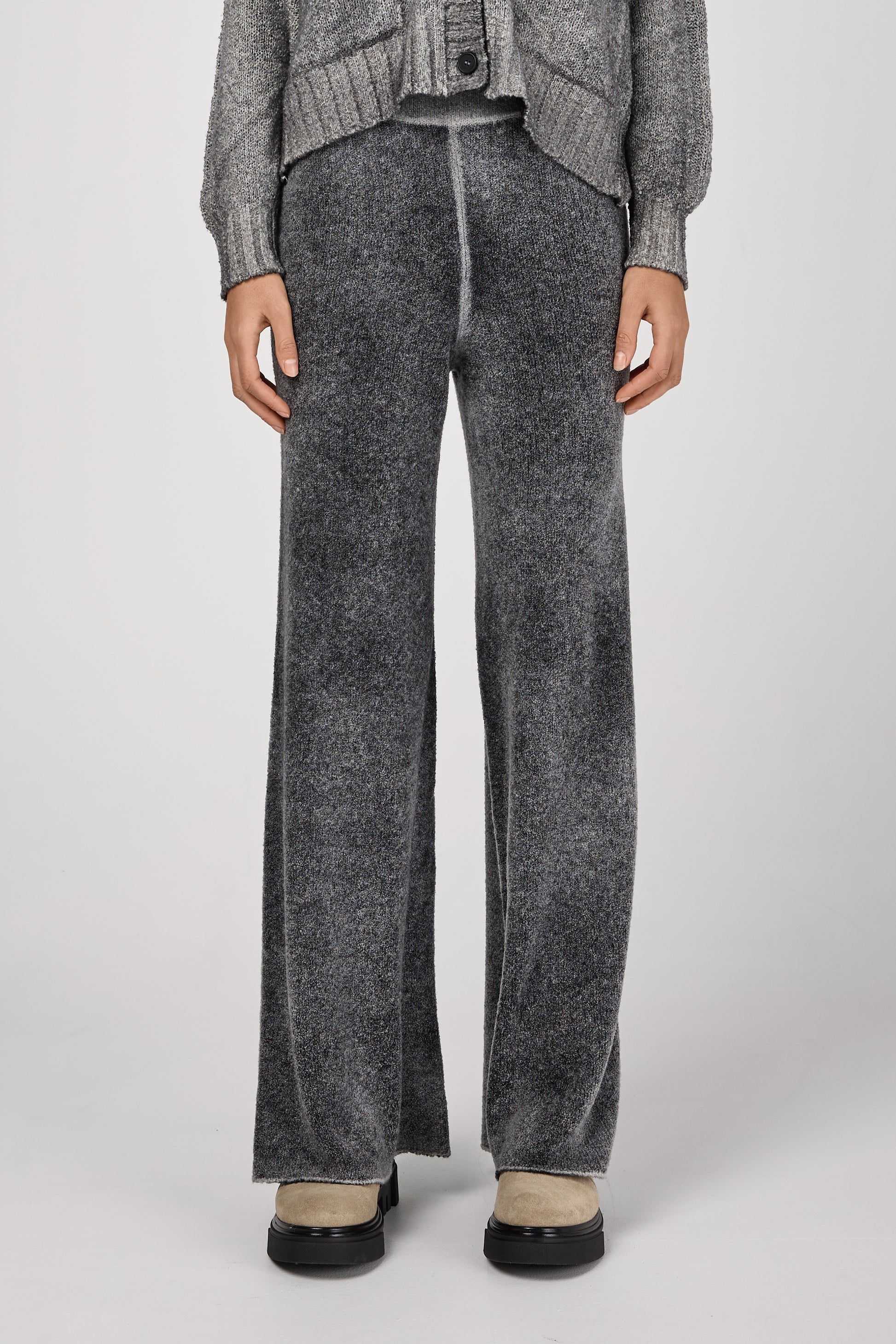 AVANT TOI Hand Painted Minibouclé Wide Leg Pant in Husky