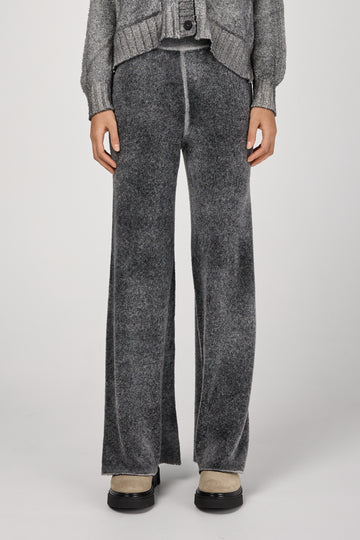 AVANT TOI Hand Painted Minibouclé Wide Leg Pant in Husky