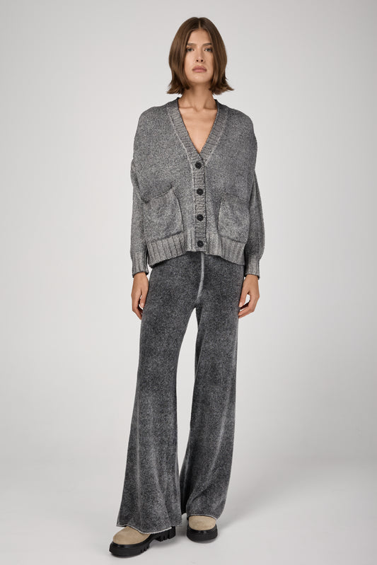 AVANT TOI Hand Painted Minibouclé Wide Leg Pant in Husky