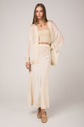 AVANT TOI Hand Painted Chiffon Cardigan in Vaniglia