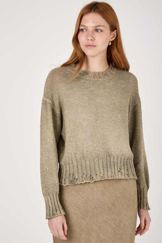 Knot Lurex Sweater in Mushroom