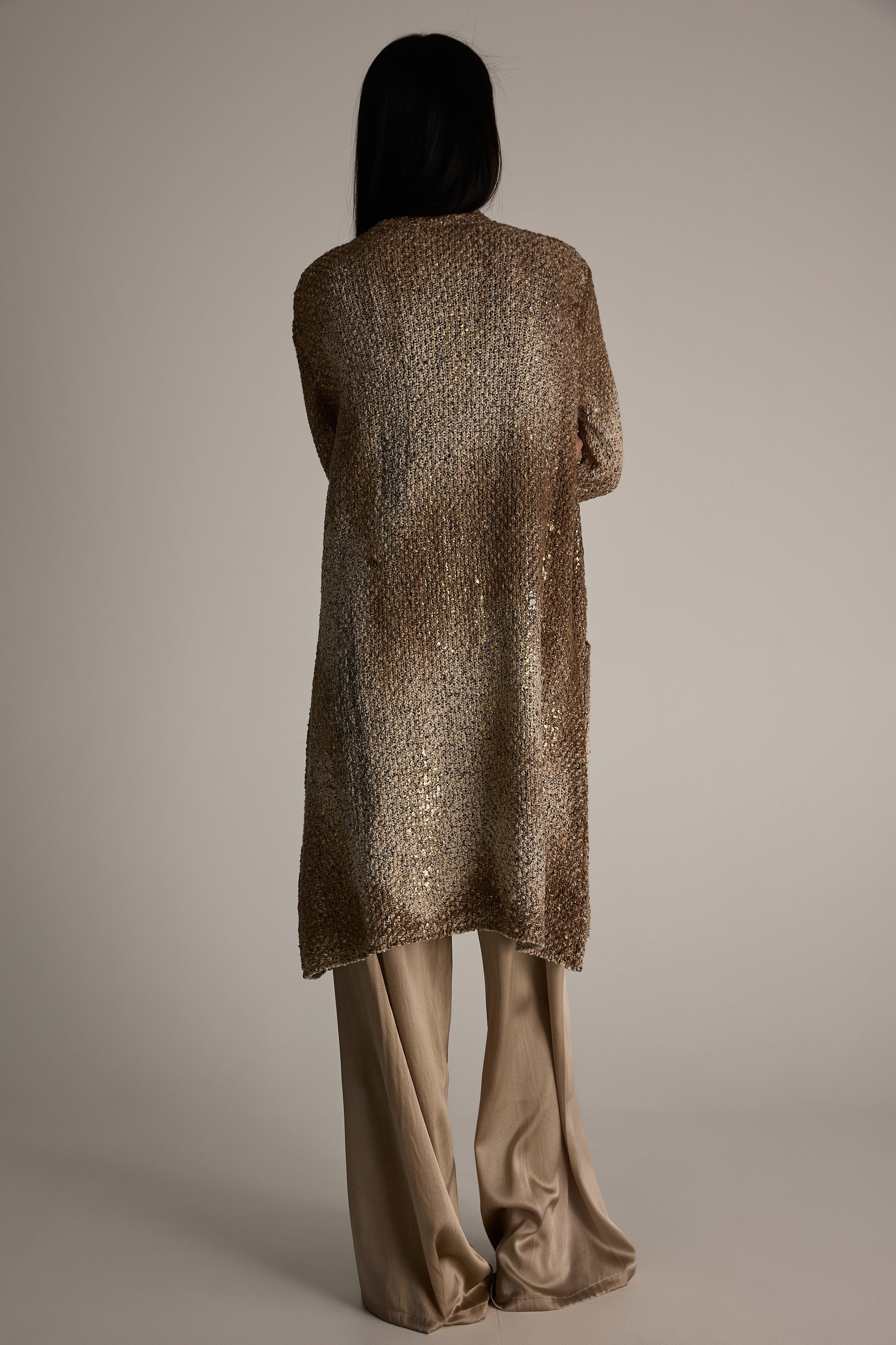 AVANT TOI Laminated Scratched Effect Cardigan in Pennellate Sughero