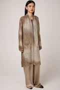AVANT TOI Laminated Scratched Effect Cardigan in Pennellate Sughero