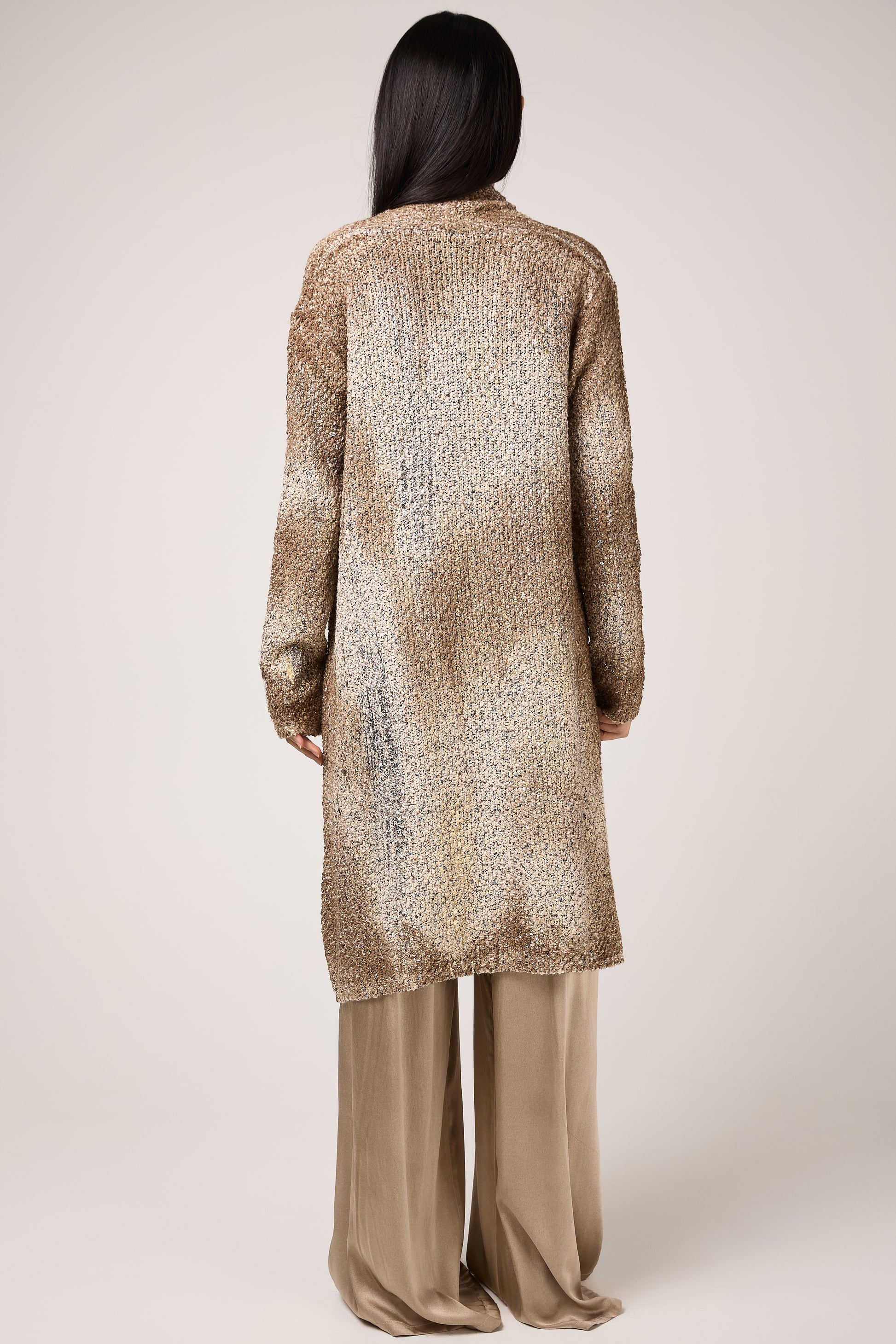 AVANT TOI Laminated Scratched Effect Cardigan in Pennellate Sughero