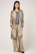 AVANT TOI Laminated Scratched Effect Cardigan in Pennellate Sughero