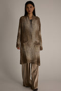 AVANT TOI Laminated Scratched Effect Cardigan in Pennellate Sughero
