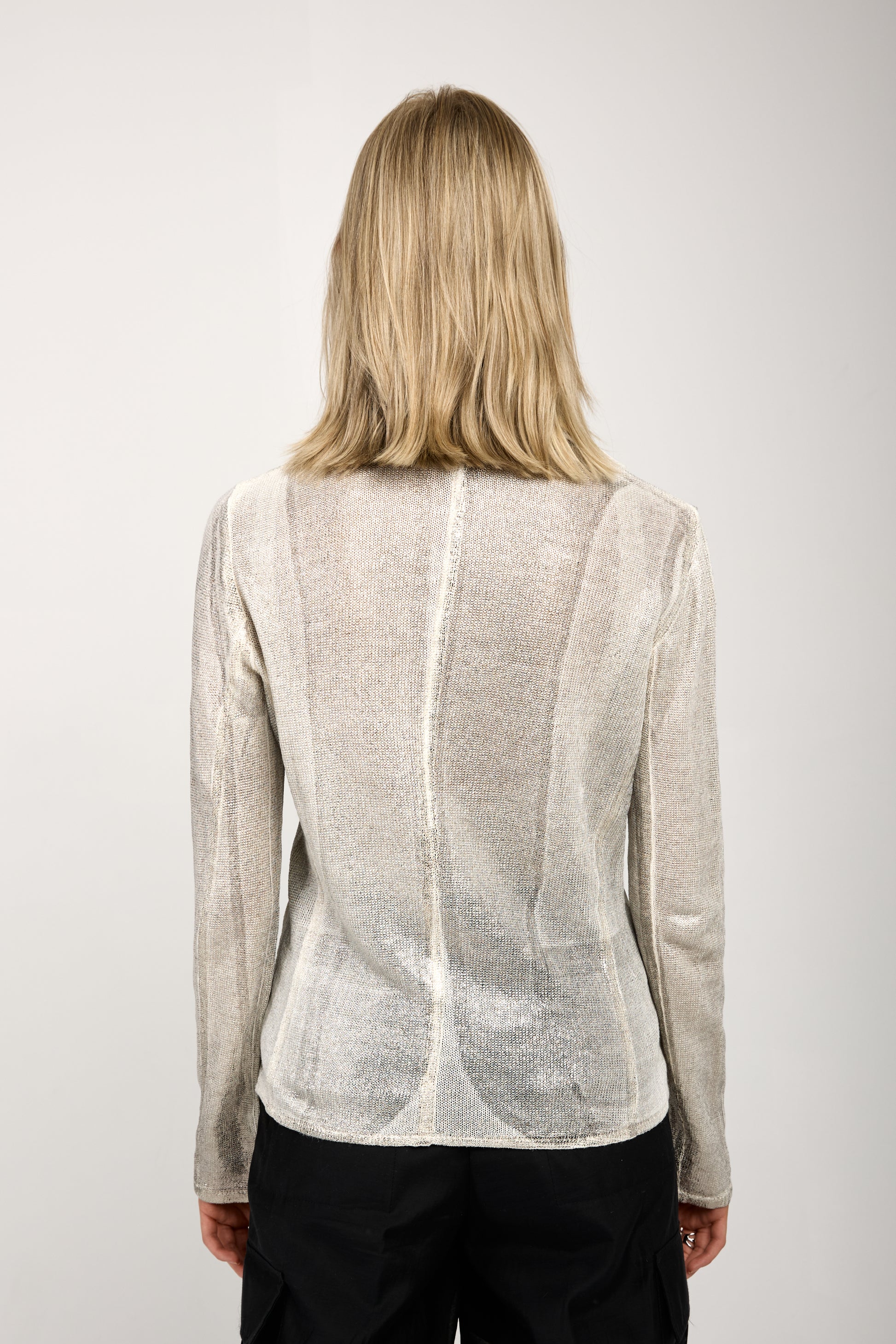 AVANT TOI Linen Blazer Jacket with Lamination in Bianco