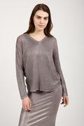 AVANT TOI Linen Pullover Sweater with Lamination in Lavender