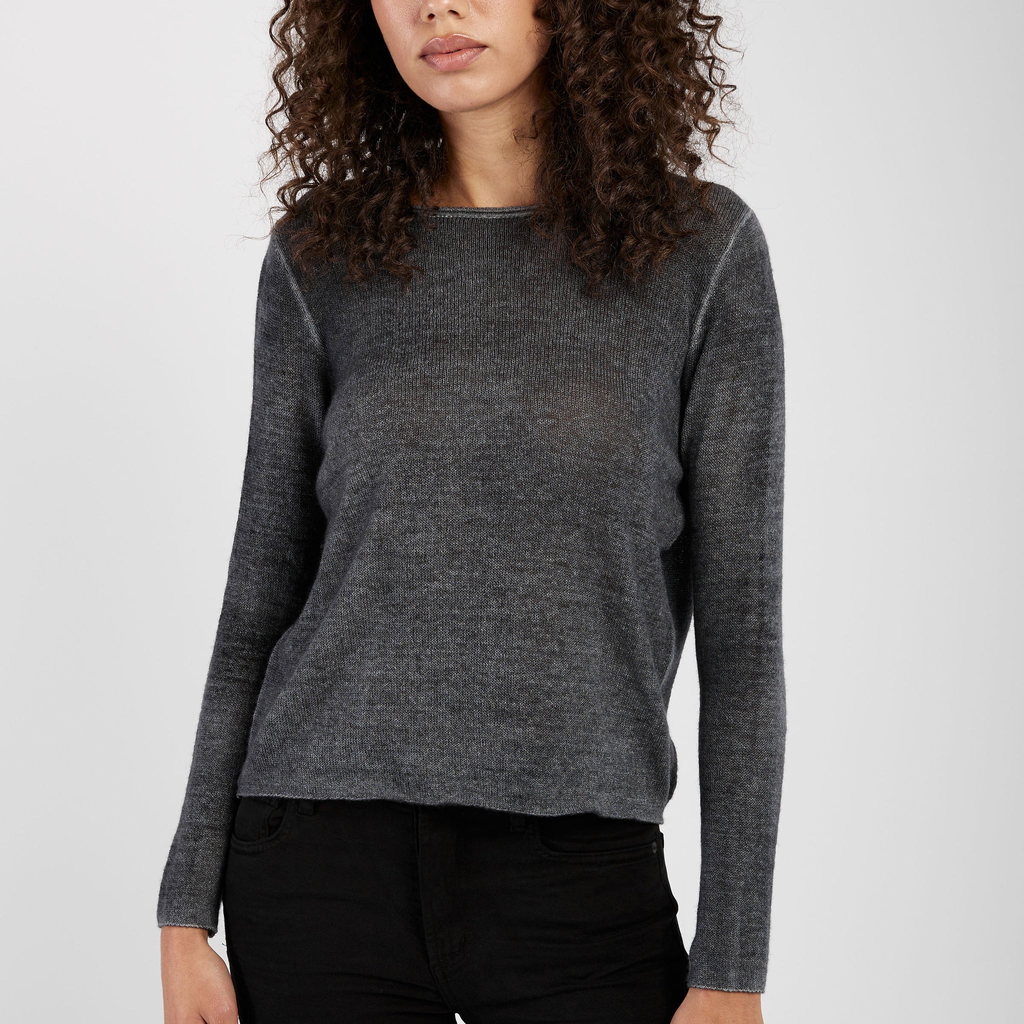 AVANT TOI Off Gauge Cashmere Pullover Sweater in Ghiaccio