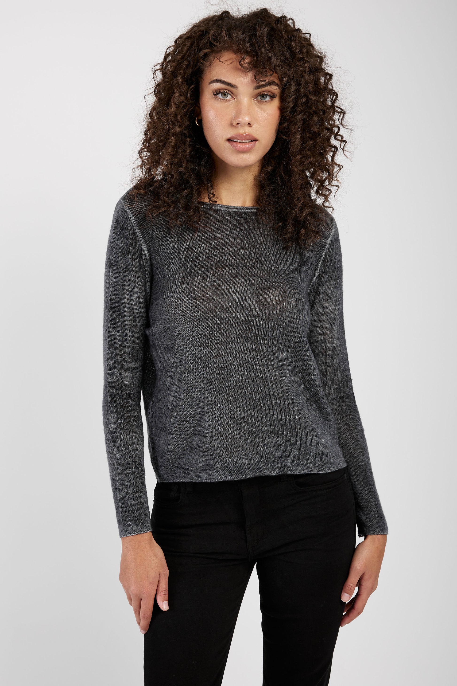 AVANT TOI Off Gauge Cashmere Pullover Sweater in Ghiaccio