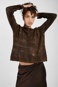 AVANT TOI Off Gauge Pullover Sweater with Lamination in Sughero