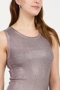 AVANT TOI Ribbed Maxi Dress with Lamination in Lavender