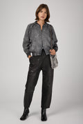 AVANT TOI Shadow Lamination Strassed Bomber Jacket in Husky
