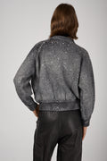 AVANT TOI Shadow Lamination Strassed Bomber Jacket in Husky