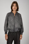 AVANT TOI Shadow Lamination Strassed Bomber Jacket in Husky