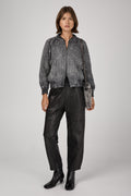AVANT TOI Shadow Lamination Strassed Bomber Jacket in Husky